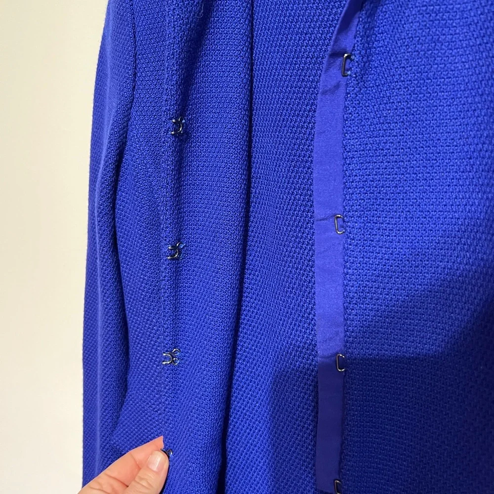 St. John Collection Royal Blue Wool Dress and Jacket - Picture 10 of 12